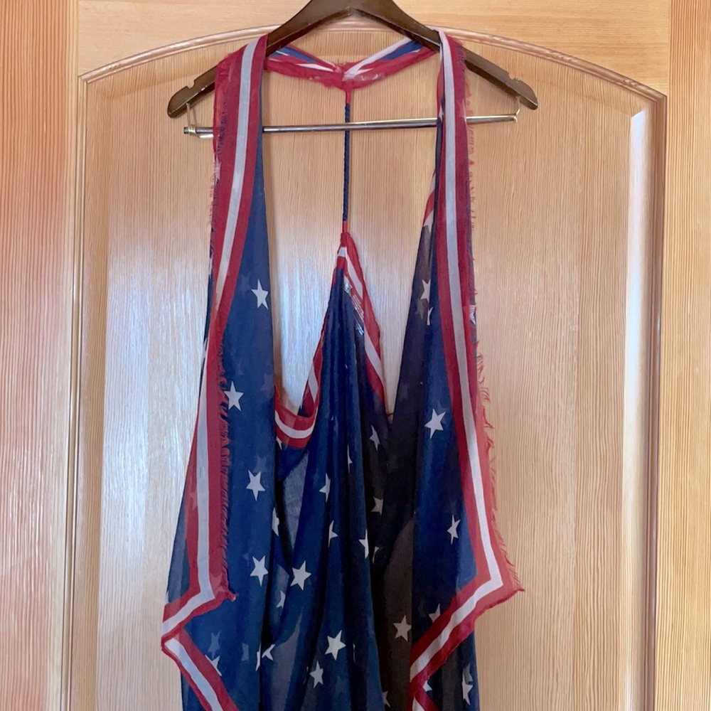 American flag throw vest, one size